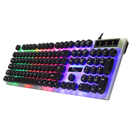 Chasing Leopard G21 USB 104-keys Waterproof Floating Round Punk Keycap Colorful Backlight Mechanical Feel Wired Keyboard, Length: 1.3m