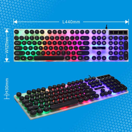 Chasing Leopard G21 USB 104-keys Waterproof Floating Round Punk Keycap Colorful Backlight Mechanical Feel Wired Keyboard, Length: 1.3m