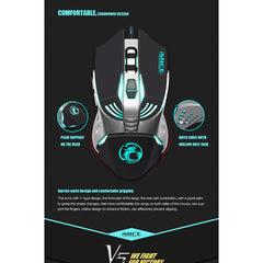 iMICE V5 USB 7 Buttons 4000 DPI Wired Optical Colorful Backlight Gaming Mouse for Computer PC Laptop, V5  (White), V5  (Black)