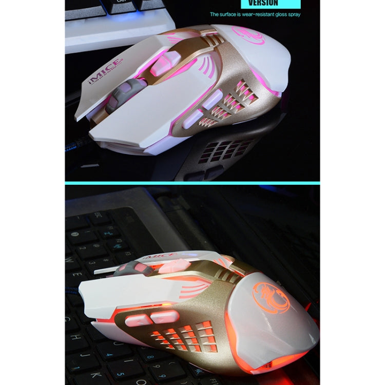 iMICE V5 USB, 7 Tasten, 4000 DPI, kabelgebunden, optische Gaming-Maus mit bunter Hintergrundbeleuchtung für Computer, PC, Laptop, V5 (weiß), V5 (schwarz)