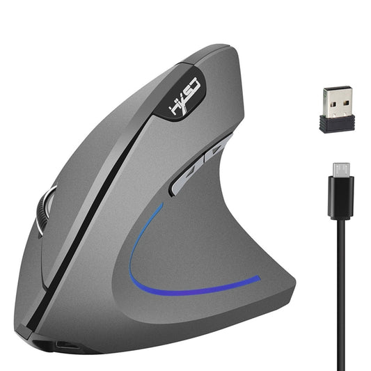 HXSJ T22 2.4GHz Wireless 4-Keys 2400 DPI Adjustable Ergonomics Optical Vertical Mouse, 4 Buttons T22 Grey