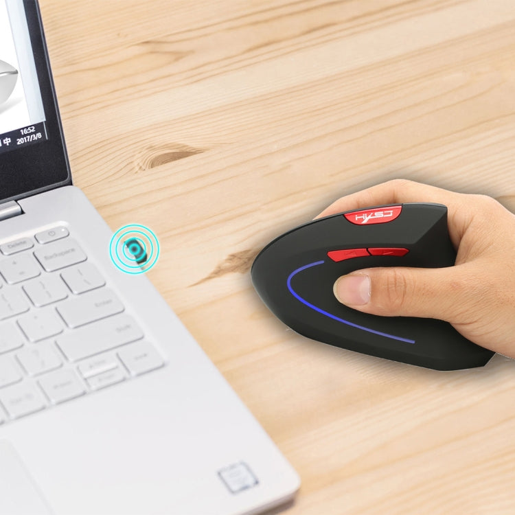 HXSJ T22 2.4GHz Wireless 4-Keys 2400 DPI Adjustable Ergonomics Optical Vertical Mouse, 4 Buttons T22 Grey