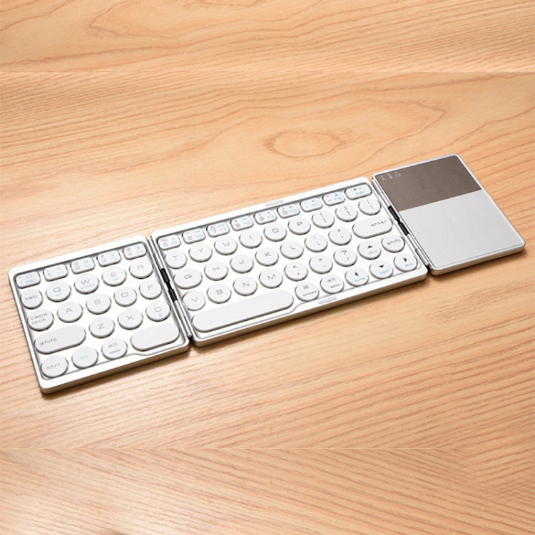 GK408 Three-fold Rechargeable Wireless Bluetooth Keyboard with Touchpad, Support Android / IOS / Windows