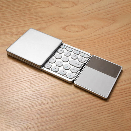 GK408 Three-fold Rechargeable Wireless Bluetooth Keyboard with Touchpad, Support Android / IOS / Windows