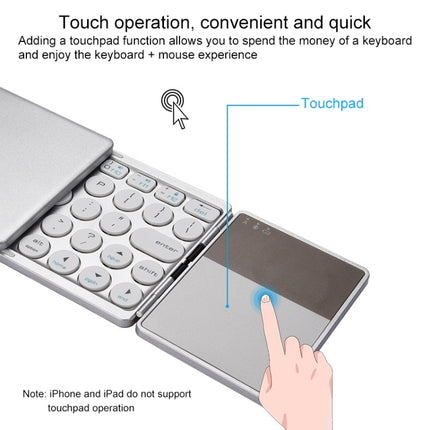 GK408 Three-fold Rechargeable Wireless Bluetooth Keyboard with Touchpad, Support Android / IOS / Windows