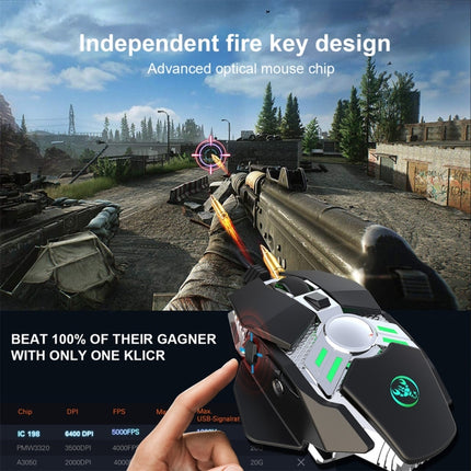 HXSJ J200 7 Keys Programmable Wired E-sports Mechanical Mouse with Light