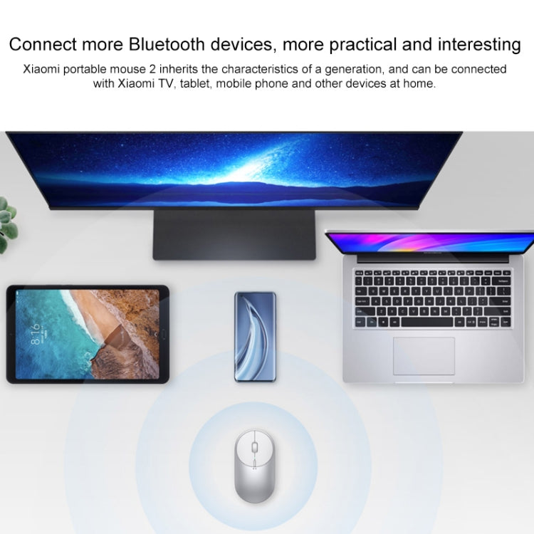 Original Xiaomi Portable Mouse 2 Optical Wireless Bluetooth 4.2 RF 2.4GHz 4000DPI Adjustable Dual Mode Mouse