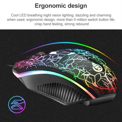 SHIPADOO D620 104-key Wired RGB Color Cracked Backlight Gaming Keyboard Mouse Kit for Laptop, PC