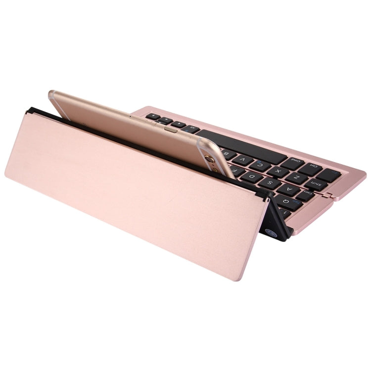 F18 Ultra-slim Rechargeable Foldable 58 Keys Bluetooth Wireless Keyboard with Holder