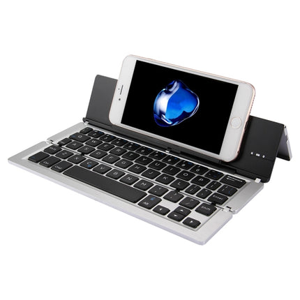 F18 Ultra-slim Rechargeable Foldable 58 Keys Bluetooth Wireless Keyboard with Holder