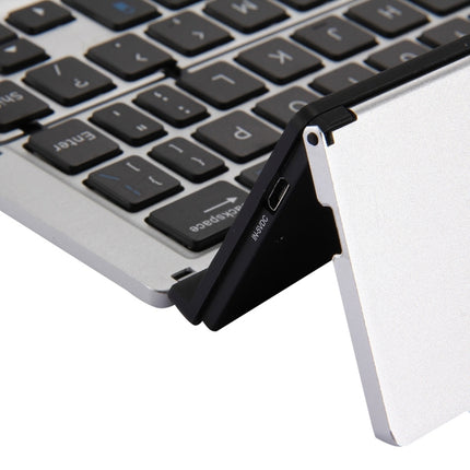 F18 Ultra-slim Rechargeable Foldable 58 Keys Bluetooth Wireless Keyboard with Holder
