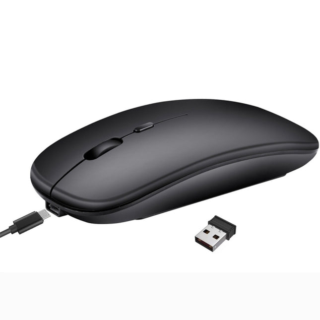 HXSJ M90 2.4GHz Ultrathin Mute Rechargeable Dual Mode Wireless Bluetooth Notebook PC Mouse