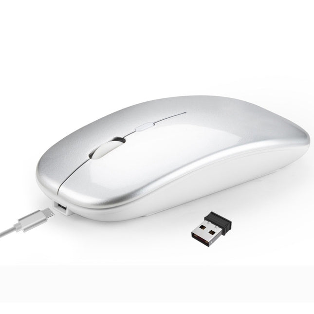 HXSJ M90 2.4GHz Ultrathin Mute Rechargeable Dual Mode Wireless Bluetooth Notebook PC Mouse