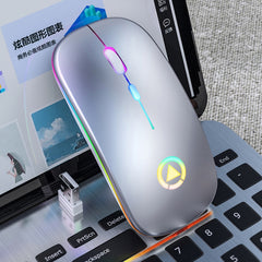 YINDIAO A2 2.4GHz 1600DPI 3-modes Adjustable RGB Light Rechargeable Wireless Silent Mouse, Rechargeable ver.