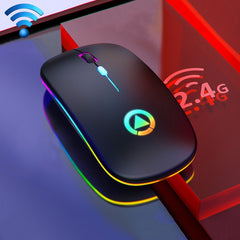 YINDIAO A2 BT3.0 + BT5.0 + 2.4GHz 1600DPI 3-modes Adjustable RGB Light Wireless Silent Bluetooth Mouse, Bluetooth ver.