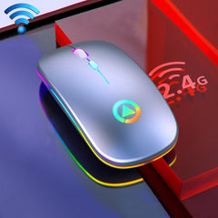 YINDIAO A2 BT3.0 + BT5.0 + 2.4GHz 1600DPI 3-modes Adjustable RGB Light Wireless Silent Bluetooth Mouse, Bluetooth ver.