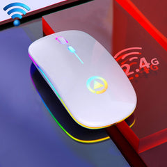 YINDIAO A2 BT3.0 + BT5.0 + 2.4GHz 1600DPI 3-modes Adjustable RGB Light Wireless Silent Bluetooth Mouse, Bluetooth ver.