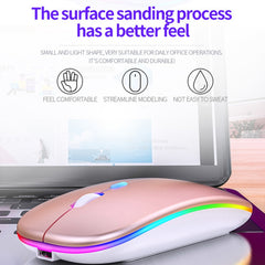 YINDIAO A2 BT3.0 + BT5.0 + 2.4GHz 1600DPI 3-modes Adjustable RGB Light Wireless Silent Bluetooth Mouse, Bluetooth ver.