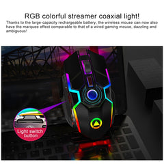 YINDIAO A5 2.4GHz 1600DPI 3-modes Adjustable Rechargeable RGB Light Wireless Silent Gaming Mouse