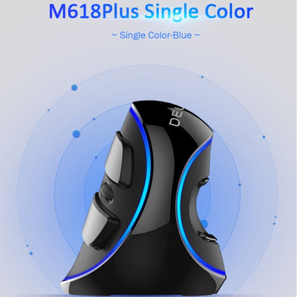 DELUX M618 Plus Wired Blue Version Optical Mouse Ergonomic Vertical Mouse 1600DPI, 1600DPI Wired