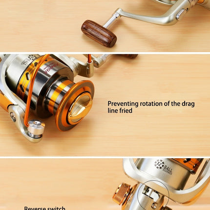 YUMOSHI  Ball Bearings Rocker Handle Wheel Seat Fishing Spinning Reel