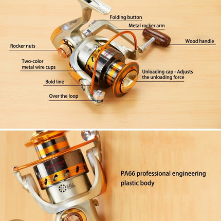 YUMOSHI  Ball Bearings Rocker Handle Wheel Seat Fishing Spinning Reel