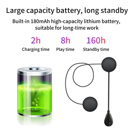 T6 Motorcycle Helmet Bluetooth V5.0 Headset, T6