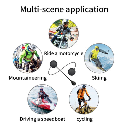 T6 Motorcycle Helmet Bluetooth V5.0 Headset, T6