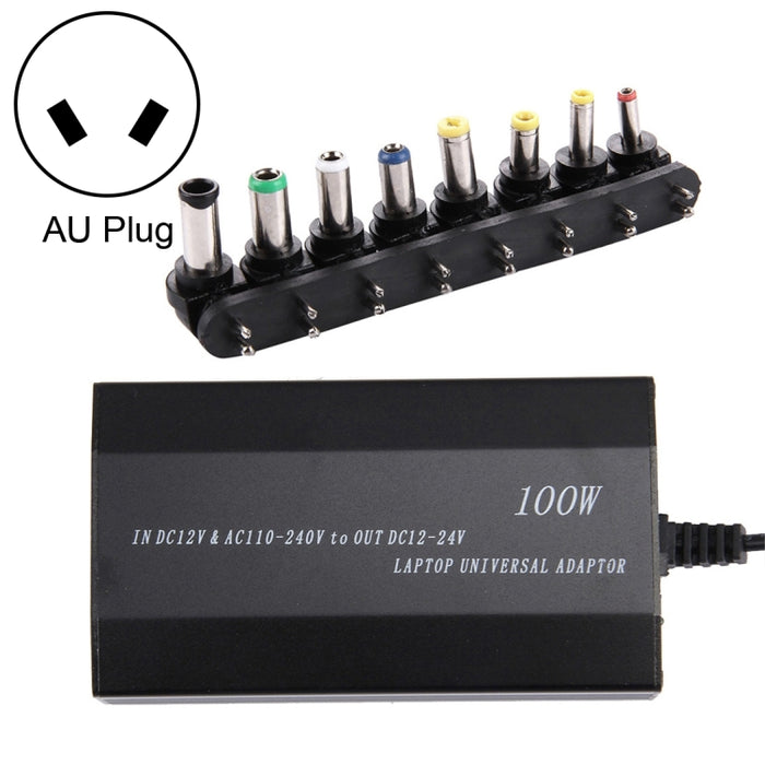 Laptop Notebook Power 100W Universal Charger with Car Charger & AC Power Adapter & 8 Power Adapters & 1 USB Port for Samsung, Sony, Asus, Acer, IBM, HP, DELL, UK Plug, AU Plug, EU Plug, UK Plug