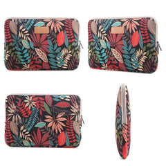 Sleeve Case Colorful Leaves Zipper Briefcase Carrying Bag for Macbook, Samsung, Lenovo, Sony, DELL Alienware, CHUWI, ASUS, HP, 15.6 inch and Below Laptops, 15 inch