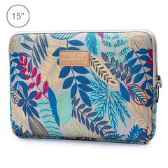 Sleeve Case Colorful Leaves Zipper Briefcase Carrying Bag for Macbook, Samsung, Lenovo, Sony, DELL Alienware, CHUWI, ASUS, HP, 15.6 inch and Below Laptops, 15 inch