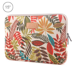 Sleeve Case Colorful Leaves Zipper Briefcase Carrying Bag for Macbook, Samsung, Lenovo, Sony, DELL Alienware, CHUWI, ASUS, HP, 15.6 inch and Below Laptops, 15 inch