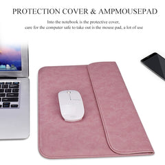 PU01S PU Leather Horizontal Invisible Magnetic Buckle Laptop Inner Bag for 15.4 inch laptops, 15.4 inch