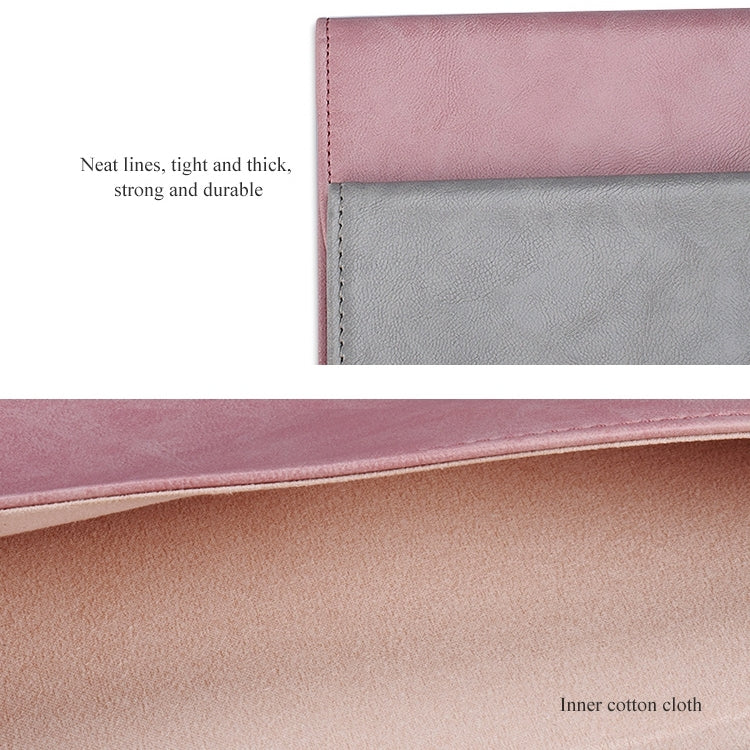 PU01S PU Leather Horizontal Invisible Magnetic Buckle Laptop Inner Bag for 14.1 inch laptops, with Small Bag