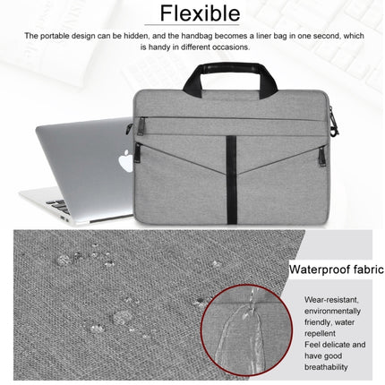 14.1 inch Breathable Wear-resistant Fashion Business Shoulder Handheld Zipper Laptop Bag with Shoulder Strap, 14.1 inch