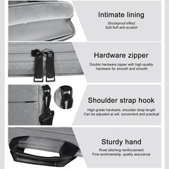 14.1 inch Breathable Wear-resistant Fashion Business Shoulder Handheld Zipper Laptop Bag with Shoulder Strap, 14.1 inch