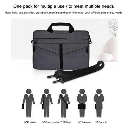 14.1 inch Breathable Wear-resistant Fashion Business Shoulder Handheld Zipper Laptop Bag with Shoulder Strap, 14.1 inch