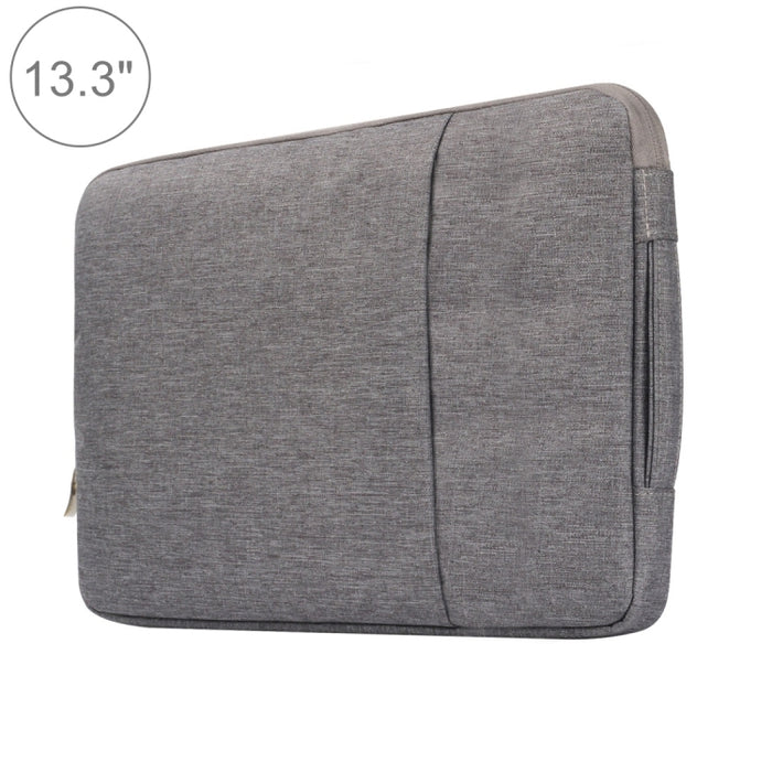 13.3 inch Universal Fashion Soft Laptop Denim Bags Portable Zipper Notebook Laptop Case Pouch for MacBook Air / Pro, Lenovo and other Laptops, Size: 35.5x26.5x2cm, 13.3 inch Grey, 13.3 inch Dark Blue, 13.3 inch Black