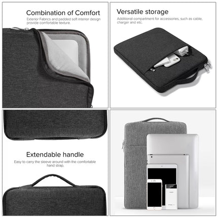 15.4 inch Universal Fashion Soft Laptop Denim Bags Portable Zipper Notebook Laptop Case Pouch for MacBook Air / Pro, Lenovo and other Laptops, Size: 39.2x28.5x2cm, 15.4 inch Grey, 15.4 inch Dark Blue, 15.4 inch Black