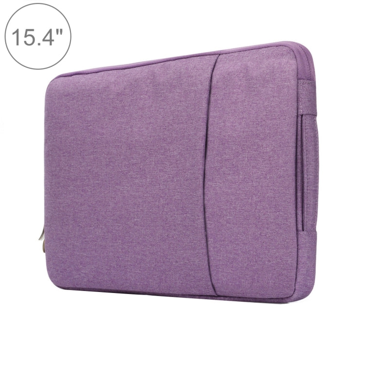 15.4 inch Universal Fashion Soft Laptop Denim Bags Portable Zipper Notebook Laptop Case Pouch for MacBook Air / Pro, Lenovo and other Laptops, Size: 39.2x28.5x2cm, 15.4 inch Purple, 15.4 inch Magenta, 15.4 inch Blue, 15.4 inch Grey, 15.4 inch Dark Blue