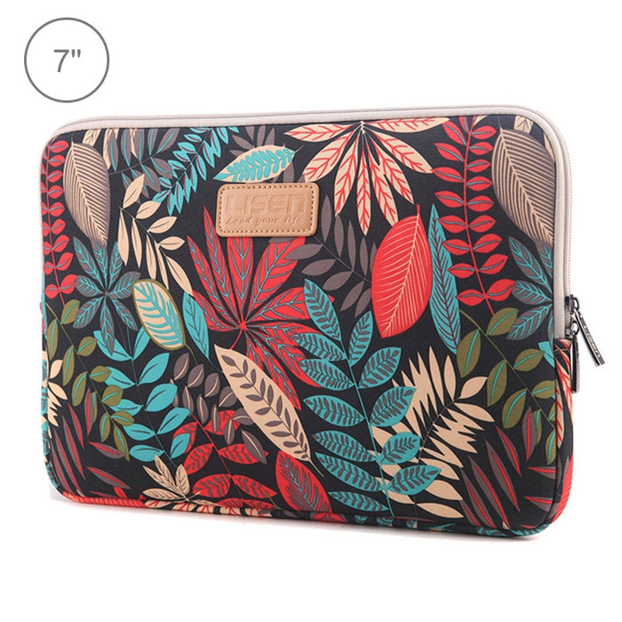 Lisen 7.0 inch Sleeve Case Colorful Leaves Zipper Briefcase Carrying Bag, 7.0 inch