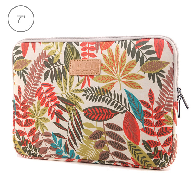Lisen 7.0 inch Sleeve Case Colorful Leaves Zipper Briefcase Carrying Bag, 7.0 inch