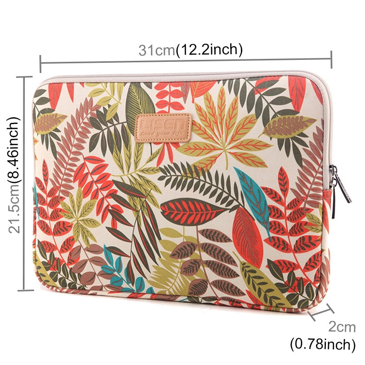Lisen 11.6 inch Sleeve Case Colorful Leaves Zipper Briefcase Carrying Bag, 11.6 inch