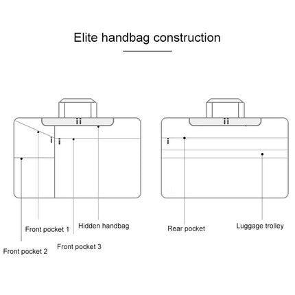 ST02S Waterproof Tear Resistance Hidden Portable Strap One-shoulder Handbag for 14.1 inch Laptops, with Suitcase Belt, ST02S 14.1 inch Black, ST02S 14.1 inch Dark Gray, ST02S 14.1 inch Pink, ST02S 14.1 inch Light Grey, ST02S 14.1 inch Navy Blue