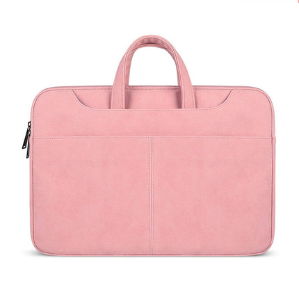 ST06S Waterproof PU Leather Zipper Hidden Portable Strap One-shoulder Handbag for 13.3 inch Laptops, with Magic Stick & Suitcase Belt, ST06S 13.3 inch Dark Gray, ST06S 13.3 inch Pink, ST06S 13.3 inch Light Grey