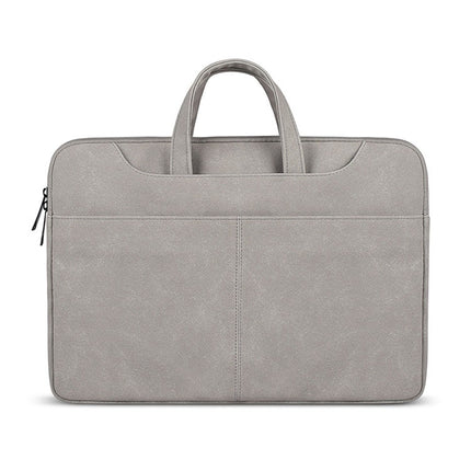 ST06S Waterproof PU Leather Zipper Hidden Portable Strap One-shoulder Handbag for 13.3 inch Laptops, with Magic Stick & Suitcase Belt, ST06S 13.3 inch Dark Gray, ST06S 13.3 inch Pink, ST06S 13.3 inch Light Grey