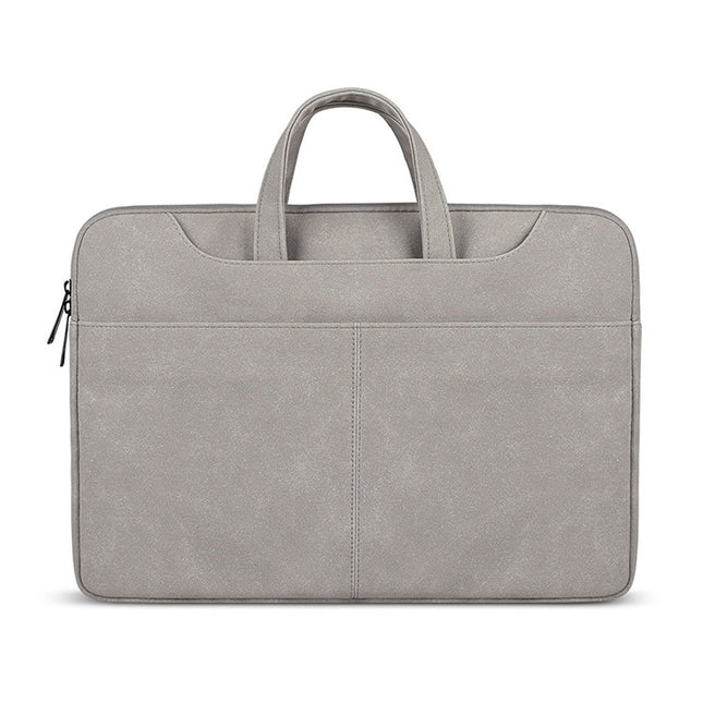ST06S Waterproof PU Leather Zipper Hidden Portable Strap One-shoulder Handbag for 13.3 inch Laptops, with Magic Stick & Suitcase Belt, ST06S 13.3 inch Dark Gray, ST06S 13.3 inch Pink, ST06S 13.3 inch Light Grey