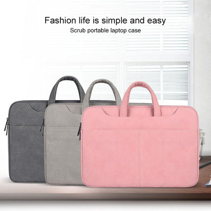 ST06S Waterproof PU Leather Zipper Hidden Portable Strap One-shoulder Handbag for 13.3 inch Laptops, with Magic Stick & Suitcase Belt, ST06S 13.3 inch Light Grey, ST06S 13.3 inch Dark Gray, ST06S 13.3 inch Pink