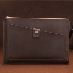 Universal Genuine Leather Business Zipper Laptop Tablet Bag For 12 inch and Below, 12 inch