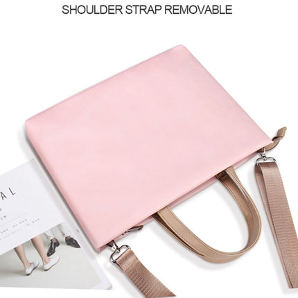 PU Waterproof Laptop Handbag Crossbody Bag for 13.3 inch Laptops, 13.3 inch (Pink)